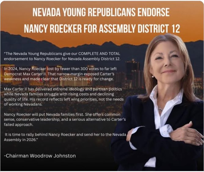 Los Jóvenes Republicanos de Nevada respaldan a Nancy Roecker para el Distrito 12 de la Asamblea