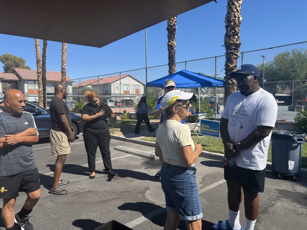 Nancy Roecker meeting residents at a community event
